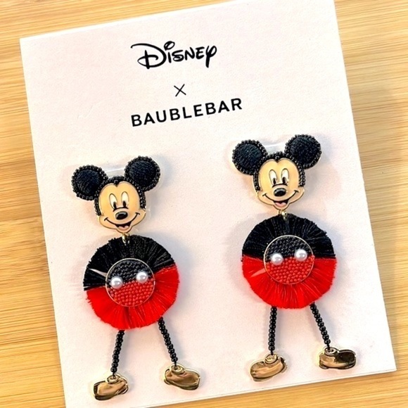 Brand New Disney x BaubleBar Mickey Mouse Beaded Drop Earrings - Picture 5 of 15